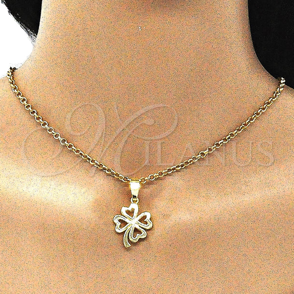 Gold Filled Pendant — Fancy Pendant Four-leaf Clover Design Polished 5. — alternate product view — SKU 146674 | Oro Laminado dije — elegante Pendant Four-leaf Clover diseño pulido 5. — SKU 146674
