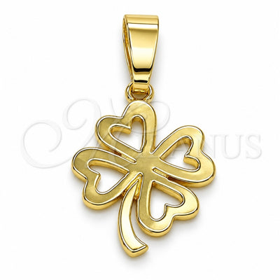 Oro Laminado Fancy Pendant, Gold Filled Style Four-leaf Clover Design, Polished, Golden Finish, 5.179.036.1