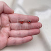 Oro Laminado Stud Earring, Gold Filled Style Heart Design, with Garnet Cubic Zirconia, Polished, Golden Finish, 02.213.0360.1