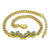 Oro Laminado Fancy Bracelet, Gold Filled Style Butterfly Design, with Multicolor Micro Pave, Polished, Golden Finish, 03.368.0068.08 (04 MM Thickness, 8 Inches Length)