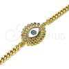 Oro Laminado Fancy Bracelet, Gold Filled Style Evil Eye Design, with Multicolor Micro Pave and Multicolor Cubic for wholesale, additional product view 3