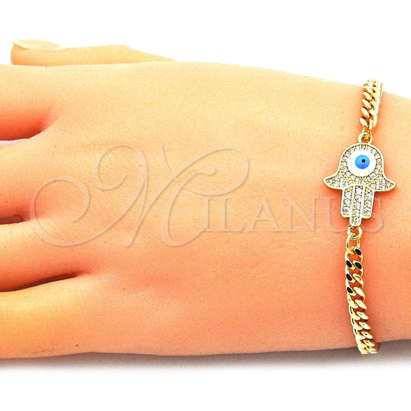 Gold Filled Bracelet — Fancy Bracelet Hand of God and Judaica Design — alternate product view — SKU 146716 | Oro Laminado brazalete — elegante Bracelet Hand of God and Judaica diseño — SKU 146716