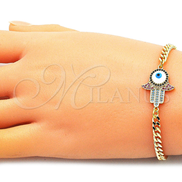 Gold Filled Bracelet — Fancy Bracelet Hand of God and Judaica Design — alternate product view — SKU 146717 | Oro Laminado brazalete — elegante Bracelet Hand of God and Judaica diseño — SKU 146717