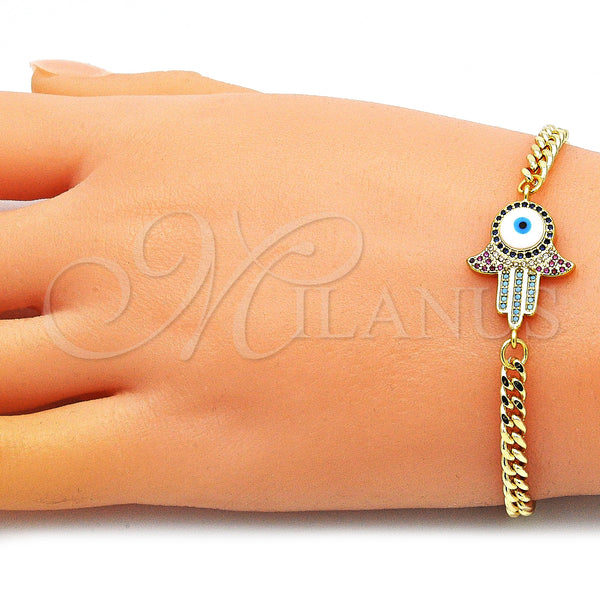 Gold Filled Bracelet — Fancy Bracelet Hand of God and Judaica Design — alternate product view — SKU 146718 | Oro Laminado brazalete — elegante Bracelet Hand of God and Judaica diseño — SKU 146718