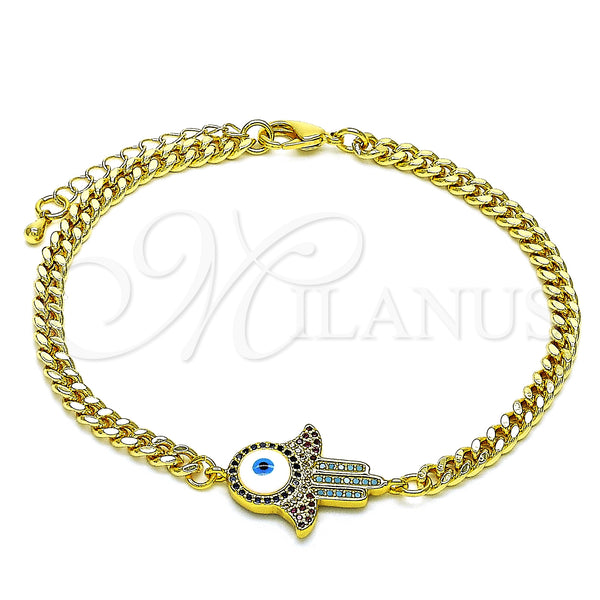 Gold Filled Bracelet — Fancy Bracelet Hand of God and Judaica Design — main product view — SKU 146718 | Oro Laminado brazalete — elegante Bracelet Hand of God and Judaica diseño — SKU 146718