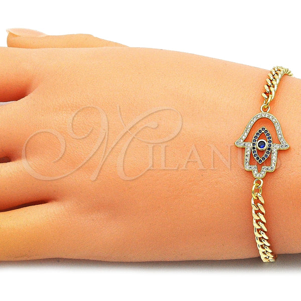 Gold Filled Bracelet — Fancy Bracelet Judaica and Hand of God Design — alternate product view — SKU 146722 | Oro Laminado brazalete — elegante Bracelet Judaica and Hand of God diseño — SKU 146722