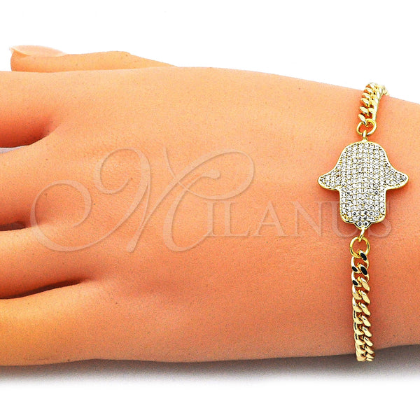 Gold Filled Bracelet — Fancy Bracelet Hand of God and Judaica Design — alternate product view — SKU 146725 | Oro Laminado brazalete — elegante Bracelet Hand of God and Judaica diseño — SKU 146725