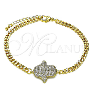 Gold Filled Bracelet — Fancy Bracelet Hand of God and Judaica Design — main product view — SKU 146725 | Oro Laminado brazalete — elegante Bracelet Hand of God and Judaica diseño — SKU 146725