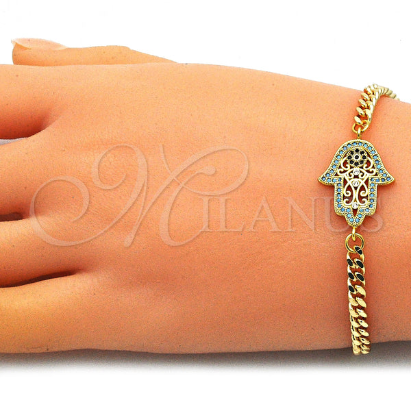 Gold Filled Bracelet — Fancy Bracelet Hand of God and Judaica Design — alternate product view — SKU 146726 | Oro Laminado brazalete — elegante Bracelet Hand of God and Judaica diseño — SKU 146726