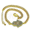 Dorado Oro Laminado Pulsera, vista 4 de la galería del producto por Mayoreo, vista adicional 4 del producto