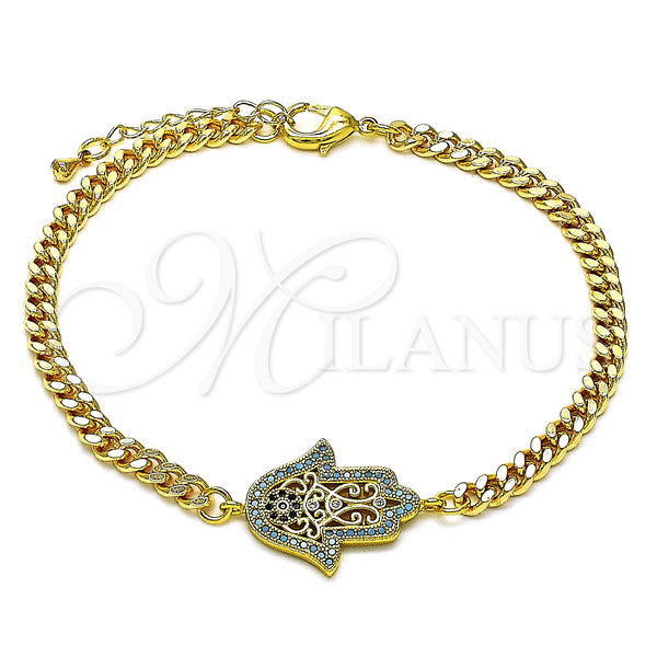 Gold Filled Bracelet — Fancy Bracelet Hand of God and Judaica Design — main product view — SKU 146726 | Oro Laminado brazalete — elegante Bracelet Hand of God and Judaica diseño — SKU 146726