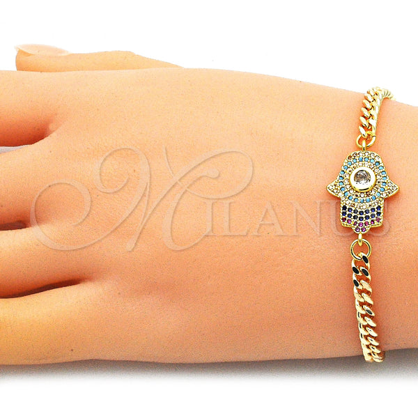 Gold Filled Bracelet — Fancy Bracelet Hand of God and Judaica Design — alternate product view — SKU 146728 | Oro Laminado brazalete — elegante Bracelet Hand of God and Judaica diseño — SKU 146728