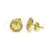 Gold Filled Ring — Stud Earring Heart Design with White Micro Pave — alternate product view — SKU 146735 | Oro Laminado anillo — Stud Earring corazón diseño with blanco Micro Pave — SKU 146735