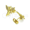 Gold Filled Ring — Stud Earring Angel Design with White Micro Pave — alternate product view — SKU 146745 | Oro Laminado anillo — Stud Earring Angel diseño with blanco Micro Pave — SKU 146745