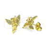 Gold Filled Ring — Stud Earring Angel Design with White Micro Pave — alternate product view — SKU 146745 | Oro Laminado anillo — Stud Earring Angel diseño with blanco Micro Pave — SKU 146745