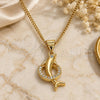 Oro Laminado Pendant Necklace, Gold Filled Style Dolphin Design, with White Micro Pave, Polished, Golden Finish, 04.156.0463.20 (02 MM Thickness, 20 Inches Length)