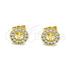 Gold Filled Ring — Stud Earring with White Micro Pave Polished 02. — alternate product view — SKU 146759 | Oro Laminado anillo — Stud Earring with blanco Micro Pave pulido 02. — SKU 146759
