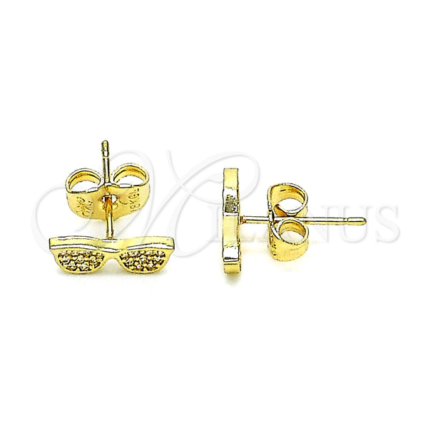 Gold Filled Ring — Stud Earring with White Micro Pave Polished 02. — alternate product view — SKU 146769 | Oro Laminado anillo — Stud Earring with blanco Micro Pave pulido 02. — SKU 146769