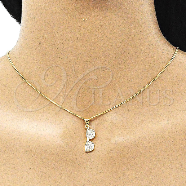 Gold Filled Ring — Earring and Pendant Adult Set with White Micro — alternate product view — SKU 146770 | Oro Laminado anillo — Earring and Pendant Adult Set with blanco Micro — SKU 146770
