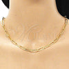 Oro Laminado Basic Necklace, Gold Filled Style Paperclip Design, Polished, Golden Finish, 04.63.1394.16 (Thickness, 16 Inches Length)