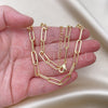 Oro Laminado Basic Necklace, Gold Filled Style Paperclip Design, Polished, Golden Finish, 04.63.1394.16 (Thickness, 16 Inches Length)