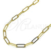 Oro Laminado Basic Necklace, Gold Filled Style Paperclip Design, Polished, Golden Finish, 04.63.1394.16 (Thickness, 16 Inches Length)