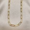 Oro Laminado Basic Necklace, Gold Filled Style Paperclip Design, Polished, Golden Finish, 04.63.1394.16 (Thickness, 16 Inches Length)
