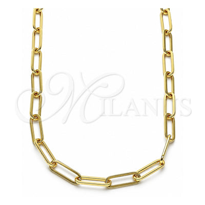 Oro Laminado Basic Necklace, Gold Filled Style Paperclip Design, Polished, Golden Finish, 04.63.1394.16 (Thickness, 16 Inches Length)