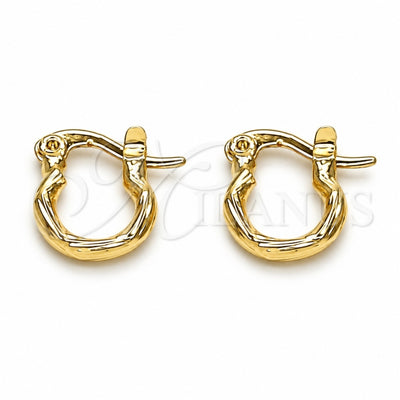 Oro Laminado Small Hoop, Gold Filled Style Diamond Cutting Finish, Golden Finish, 02.96.0080.10