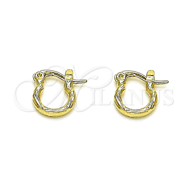 Gold Filled Hoop Earrings — Small Hoop Diamond Cutting 02.96. — main product view — SKU 146774 | Oro Laminado aretes de aro — Small Hoop Diamond Cutting 02.96. — SKU 146774