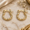 Oro Laminado Small Hoop, Gold Filled Style Diamond Cutting Finish, Golden Finish, 02.96.0080.12