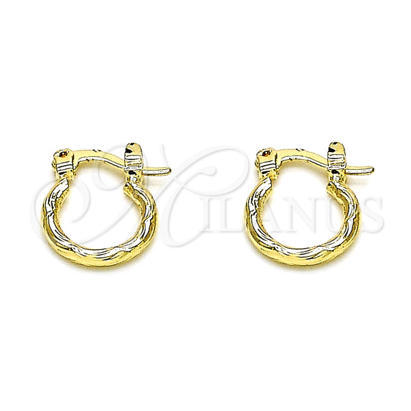 Gold Filled Hoop Earrings — Small Hoop Diamond Cutting 02.96. — main product view — SKU 146775 | Oro Laminado aretes de aro — Small Hoop Diamond Cutting 02.96. — SKU 146775