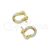 Oro Laminado Small Hoop, Gold Filled Style Diamond Cutting Finish, Tricolor, 02.96.0080.2.10