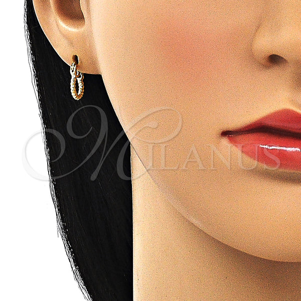 Gold Filled Hoop Earrings — Small Hoop Diamond Cutting 02.96. — alternate product view — SKU 146778 | Oro Laminado aretes de aro — Small Hoop Diamond Cutting 02.96. — SKU 146778