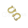 Oro Laminado Small Hoop, Gold Filled Style Diamond Cutting Finish, Golden Finish, 02.96.0083.10