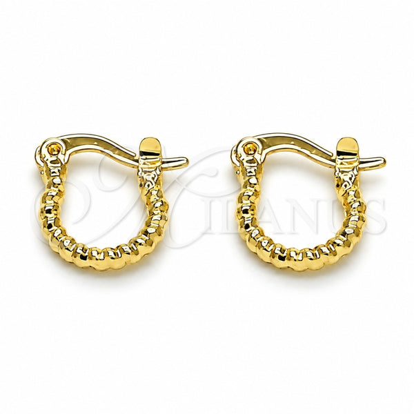 Oro Laminado Small Hoop, Gold Filled Style Diamond Cutting Finish, Golden Finish, 02.96.0083.10