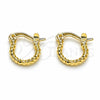 Oro Laminado Small Hoop, Gold Filled Style Diamond Cutting Finish, Golden Finish, 02.96.0083.10