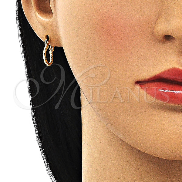 Gold Filled Hoop Earrings — Small Hoop Diamond Cutting 02.96. — alternate product view — SKU 146779 | Oro Laminado aretes de aro — Small Hoop Diamond Cutting 02.96. — SKU 146779