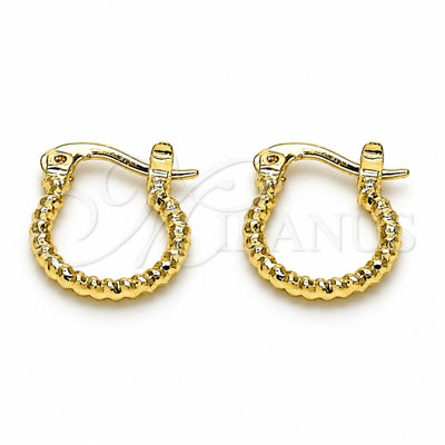 Oro Laminado Small Hoop, Gold Filled Style Diamond Cutting Finish, Golden Finish, 02.96.0083.12
