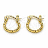 Oro Laminado Small Hoop, Gold Filled Style Diamond Cutting Finish, Golden Finish, 02.96.0083.12