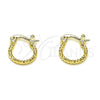 Oro Laminado Small Hoop, Gold Filled Style Diamond Cutting Finish, Golden Finish, 02.96.0083.12