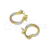 Oro Laminado Small Hoop, Gold Filled Style Diamond Cutting Finish, Tricolor, 02.96.0083.2.12