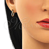 Oro Laminado Small Hoop, Gold Filled Style Diamond Cutting Finish, Tricolor, 02.96.0083.2.10