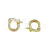 Oro Laminado Small Hoop, Gold Filled Style Diamond Cutting Finish, Tricolor, 02.96.0083.2.10