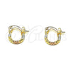 Oro Laminado Small Hoop, Gold Filled Style Diamond Cutting Finish, Tricolor, 02.96.0083.2.10
