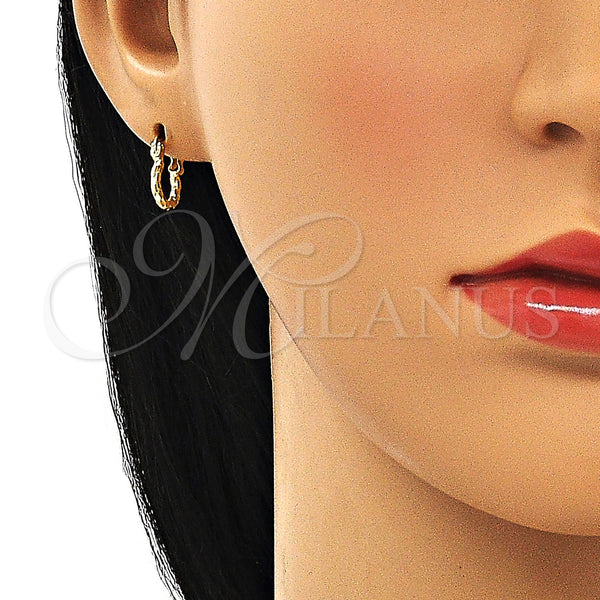 Gold Filled Hoop Earrings — Small Hoop Diamond Cutting 02.96. — alternate product view — SKU 146782 | Oro Laminado aretes de aro — Small Hoop Diamond Cutting 02.96. — SKU 146782