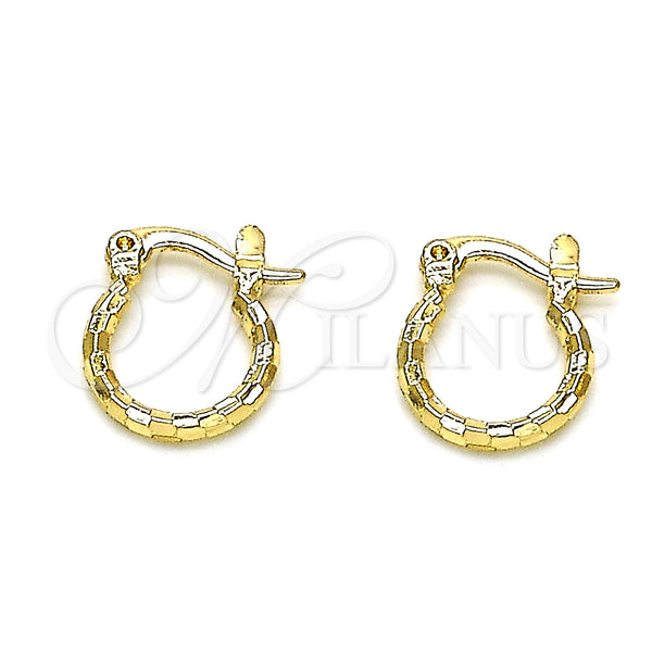 Gold Filled Hoop Earrings — Small Hoop Diamond Cutting 02.96. — main product view — SKU 146783 | Oro Laminado aretes de aro — Small Hoop Diamond Cutting 02.96. — SKU 146783