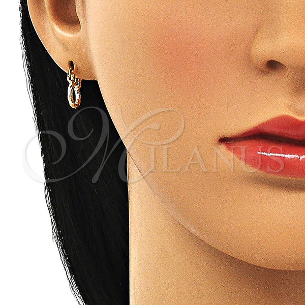 Gold Filled Hoop Earrings — Small Hoop Diamond Cutting Tricolor 02.96. — alternate product view — SKU 146785 | Oro Laminado aretes de aro — Small Hoop Diamond Cutting Tricolor 02.96. — SKU 146785