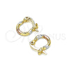 Oro Laminado Small Hoop, Gold Filled Style Diamond Cutting Finish, Tricolor, 02.96.0088.2.10