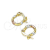 Oro Laminado Small Hoop, Gold Filled Style Diamond Cutting Finish, Tricolor, 02.96.0088.2.10